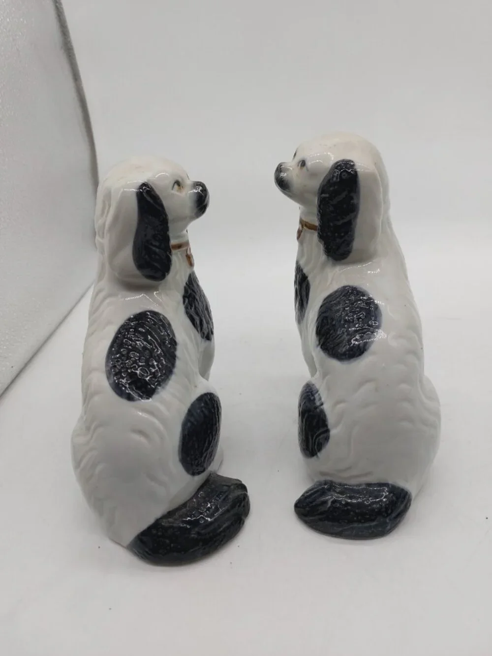 Staffordshire Dogs Spaniel White Black 6